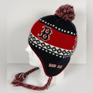Boston Red Sox Winter Chullo Hat Beanie Tassels Ear Flaps MLB Baseball 47 Brand
